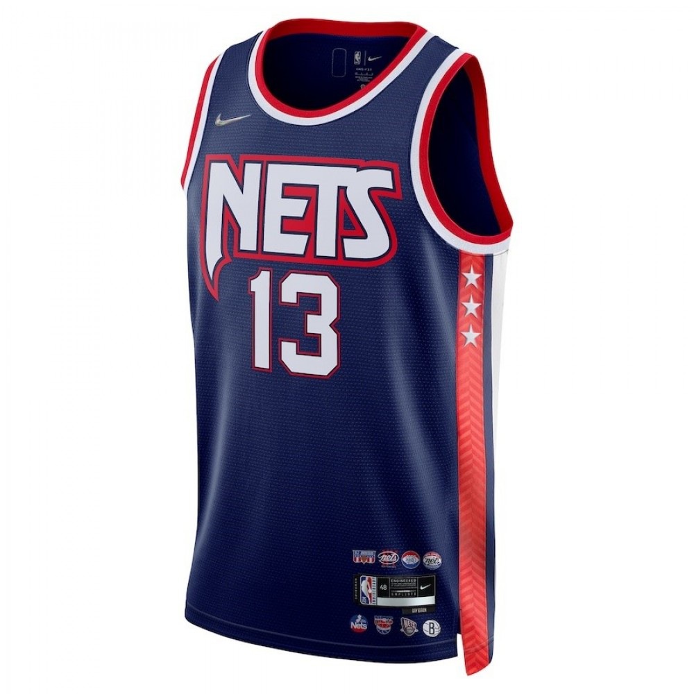 Men's Brooklyn Nets James Harden #13 Navy 2021/22 Swingman Jersey City Edition - view 3