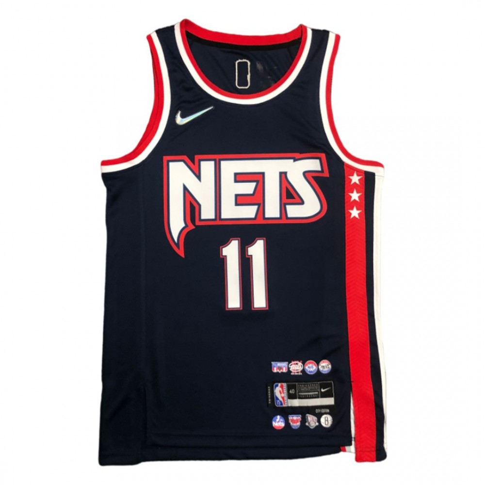 Men's Brooklyn Nets Kyrie Irving #11 Navy 2021/22 Swingman Jersey City Edition - view 2
