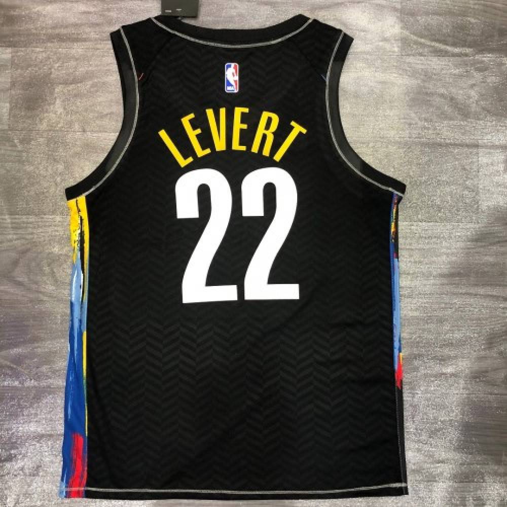 Men's Brooklyn Nets Caris LeVert #22 Black 2020/21 Swingman Player Jersey – City Edition - view 3