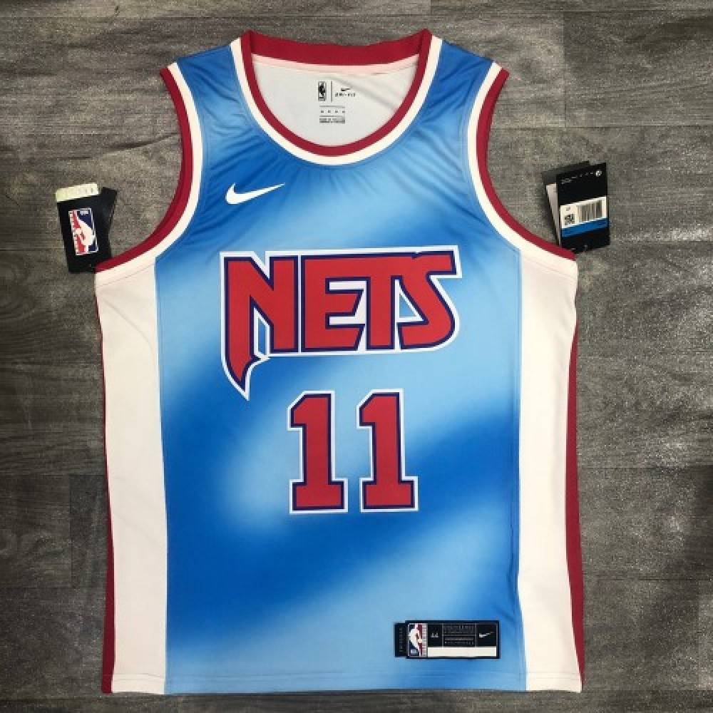Men's Brooklyn Nets Kyrie Irving #11 Blue 2020/21 Swingman Jersey Classic Edition - view 4