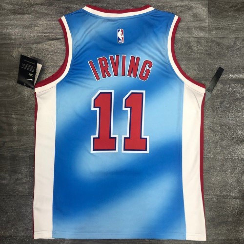 Men's Brooklyn Nets Kyrie Irving #11 Blue 2020/21 Swingman Jersey Classic Edition - view 5