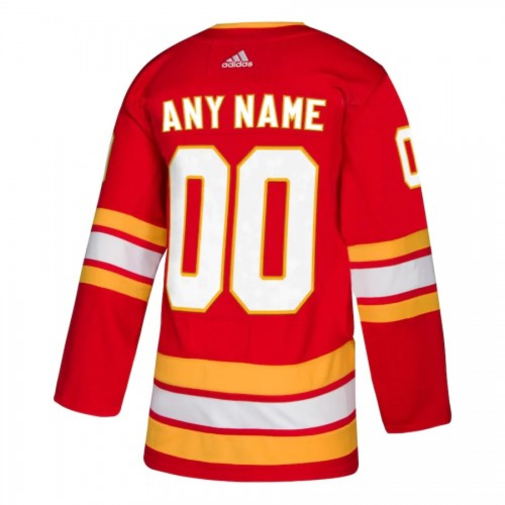 Men's Calgary Flames Red Alternate Athletic Fit Custom Jersey - view 3