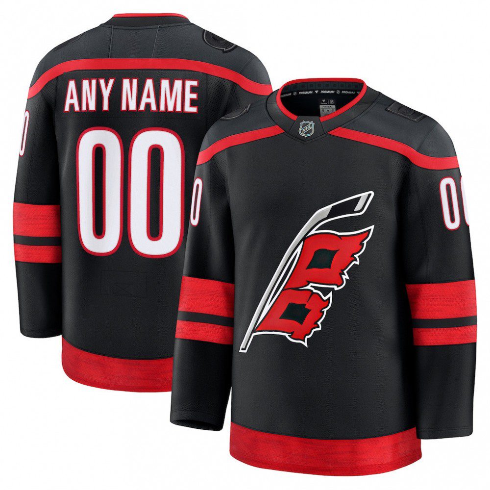 Men's Carolina Hurricanes Home Premium Custom Jersey Black
