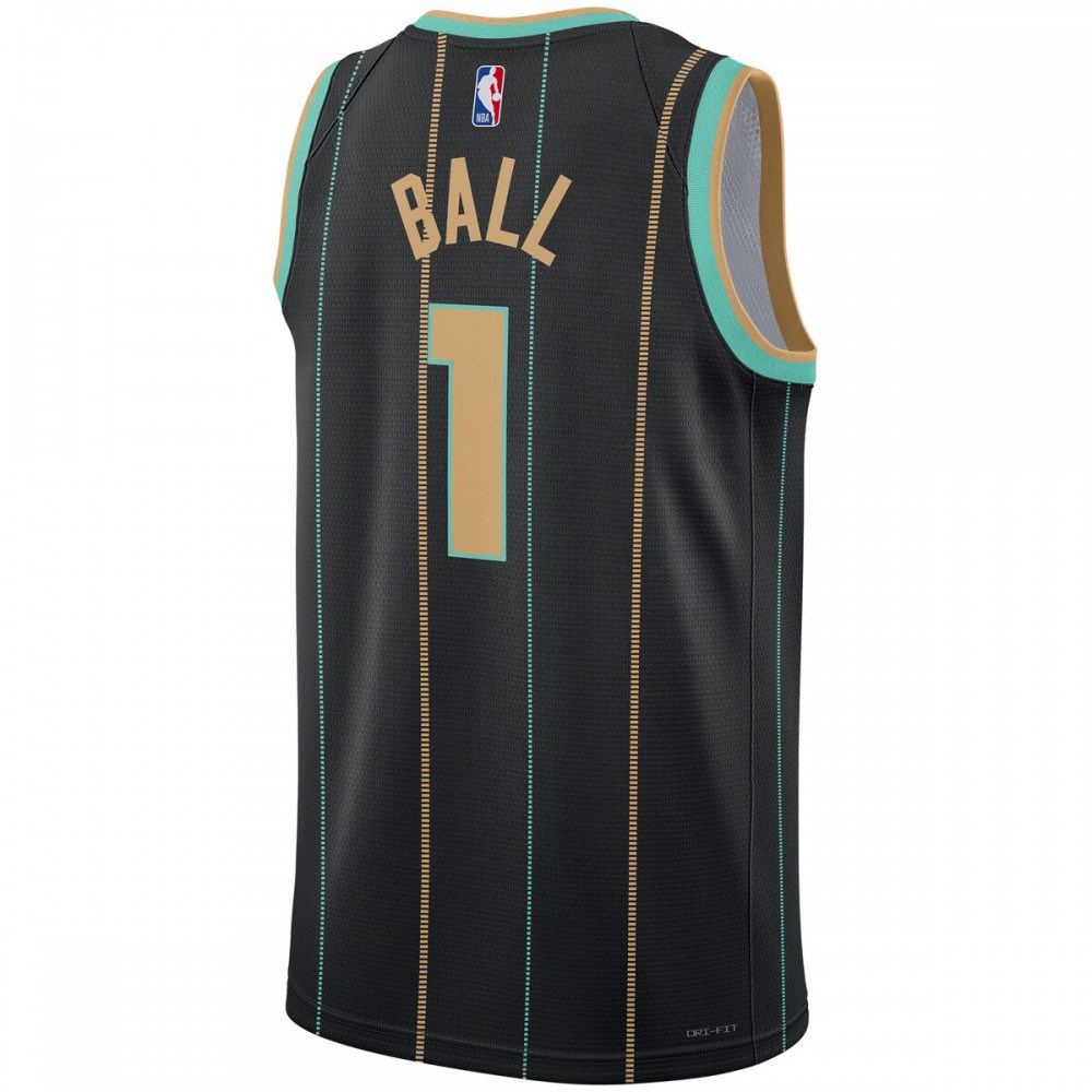 LaMelo Ball Charlotte Hornets Unisex 2022/23 Swingman Jersey City Edition Black - view 3
