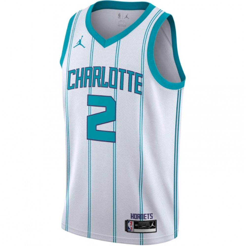 Men's Charlotte Hornets Lamelo Ball #2 Jordan White 2020/21 Swingman Jersey Association Edition - view 3