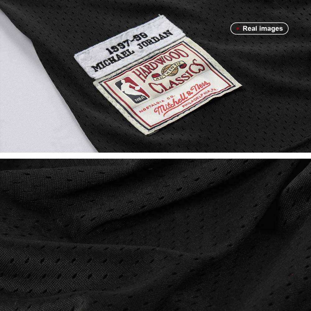 Men's Chicago Bulls Michael Jordan #23 Throwback Black 1997-98 Hardwood Classics Player Jersey - view 6