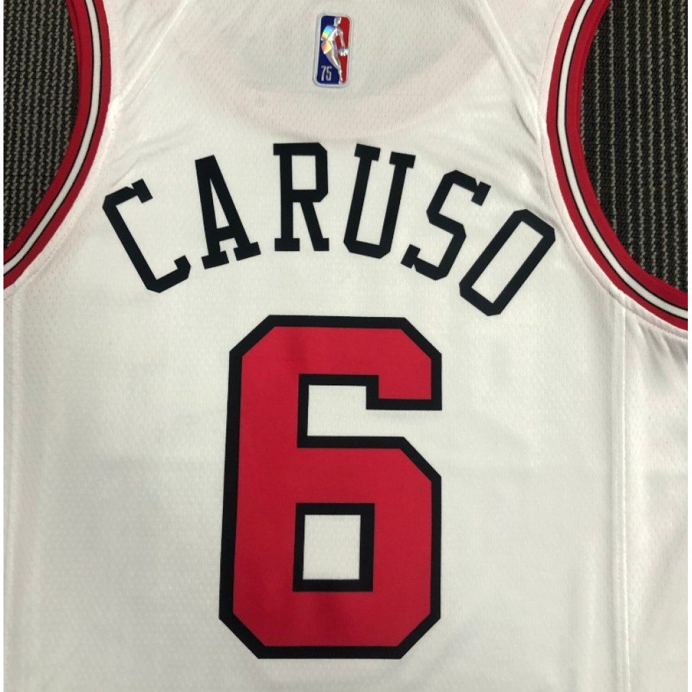 Men's Chicago Bulls Alex Caruso #6 White 2021/22 Diamond Swingman NBA Jersey Icon Edition - view 4