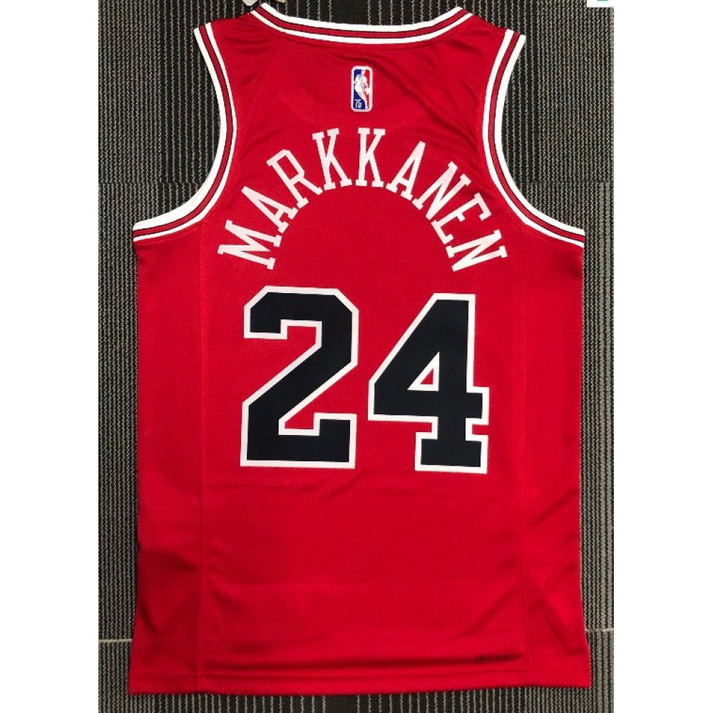 Men's Chicago Bulls Lauri Markkanen #24 Red 2021 Swingman NBA Jersey Icon Edition - view 2