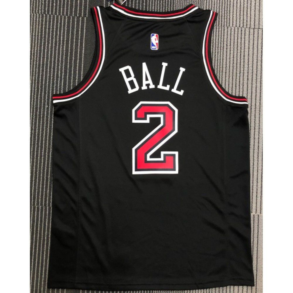 Men's Chicago Bulls Lonzo Ball #2 Black Swingman Jersey Statement Edition - view 3