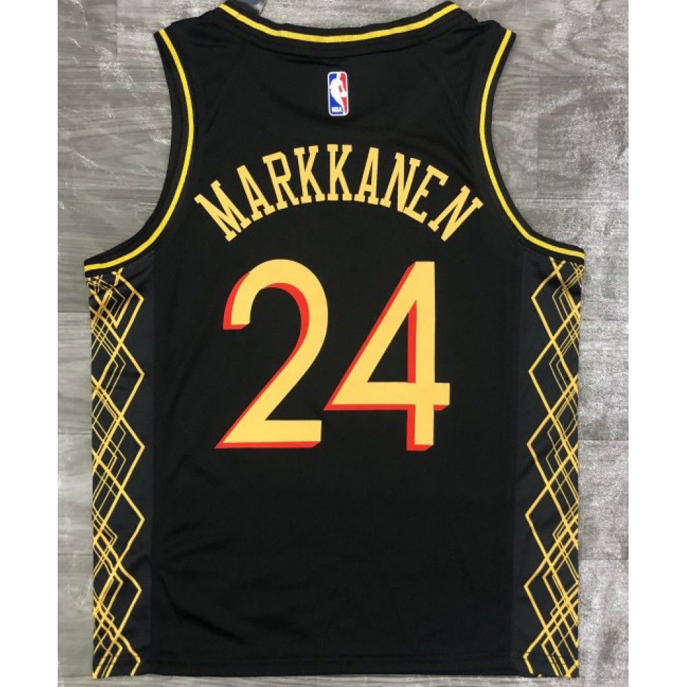 Men's Chicago Bulls Lauri Markkanen #24 Black 2020/21 Swingman Jersey City Edition - view 2