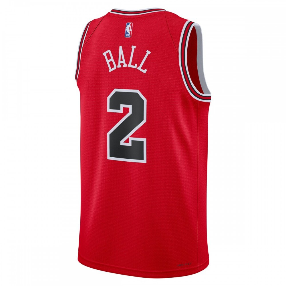 Lonzo Ball Chicago Bulls Unisex 2022/23 Swingman Jersey Icon Edition Red - view 3
