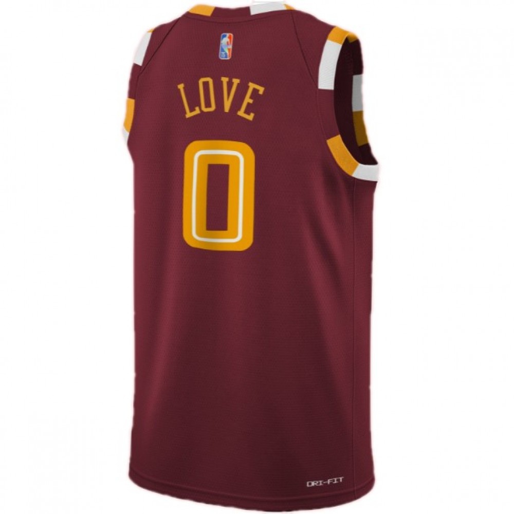 Men's Cleveland Cavaliers Kevin Love #0 Wine 2021/22 Swingman NBA Jersey City Edition - view 2