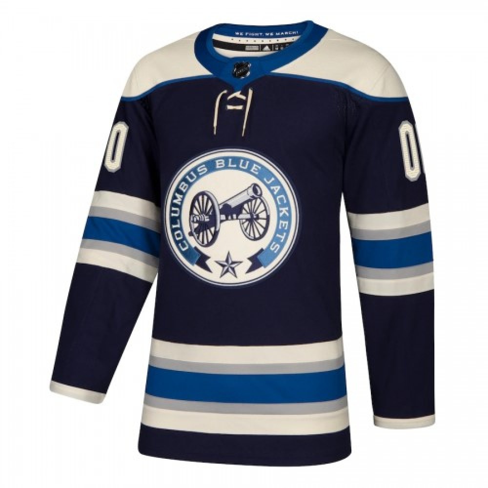 Men's Columbus Blue Jackets Navy Athletic Fit Alternate Custom Jersey - view 2