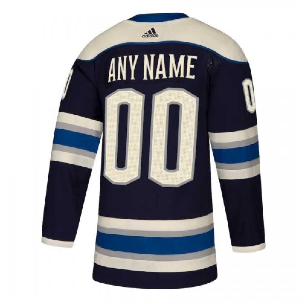 Men's Columbus Blue Jackets Navy Athletic Fit Alternate Custom Jersey - view 3