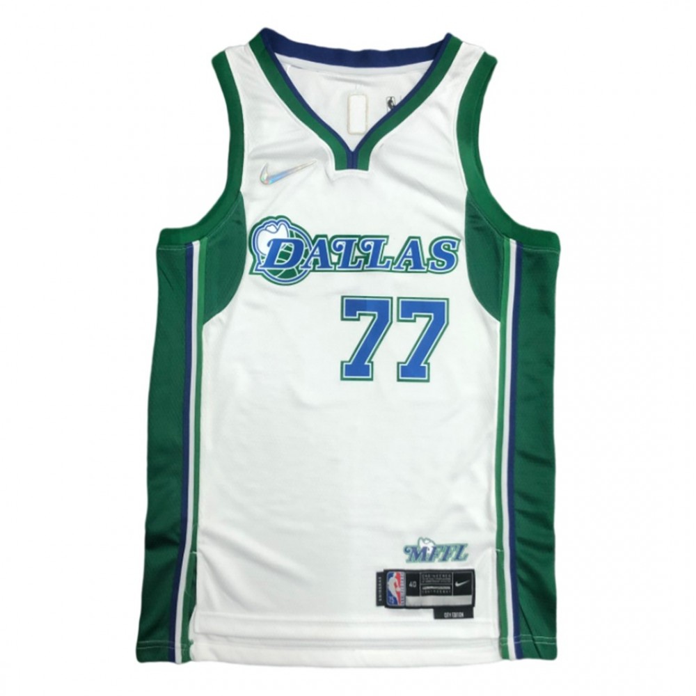 Men's Dallas Mavericks Luka Doncic #77 White 2021/22 Swingman Jersey City Edition - view 4