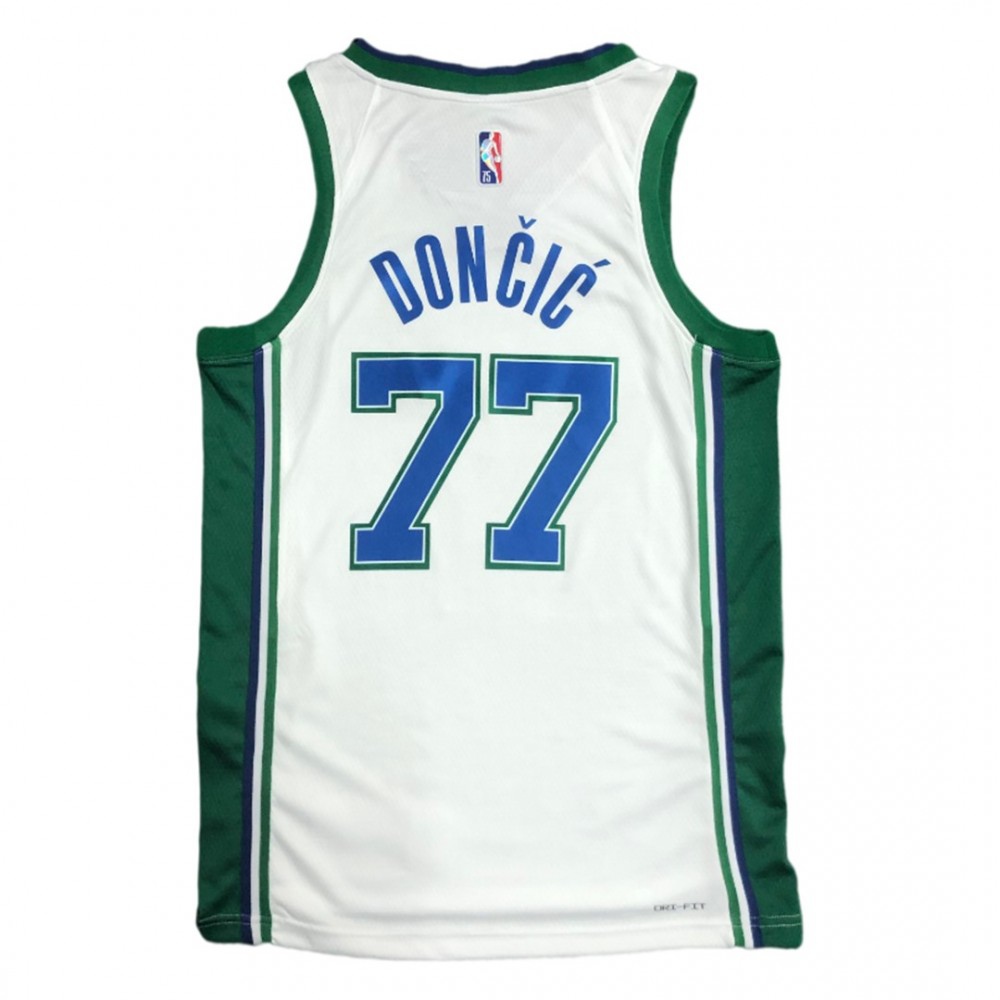 Men's Dallas Mavericks Luka Doncic #77 White 2021/22 Swingman Jersey City Edition - view 5