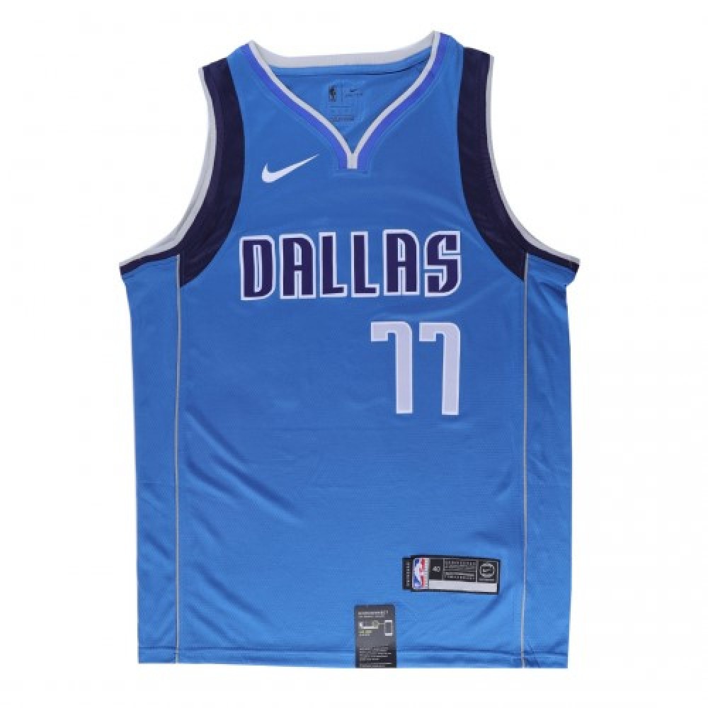 Men's Dallas Mavericks Luka Doncic #77 Royal 2020/21 Swingman Jersey Icon Edition - view 4