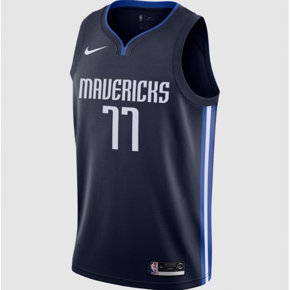 Men's Dallas Mavericks Luka Doncic #77 Navy Finished Swingman Jersey Statement Editon - view 6