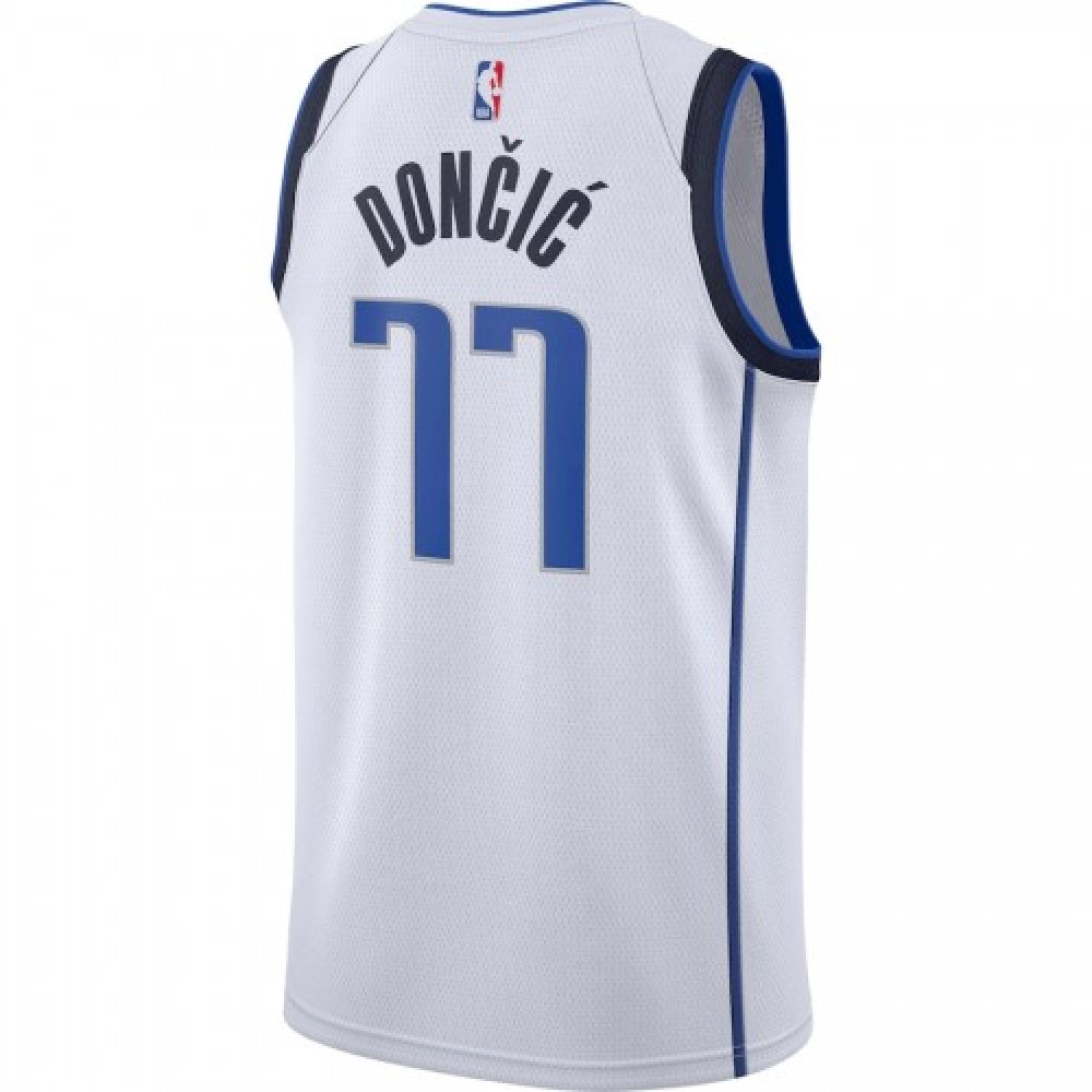 Men's Dallas Mavericks Luka Doncic #77 White 2020/21 Swingman Jersey Association Edition - view 3