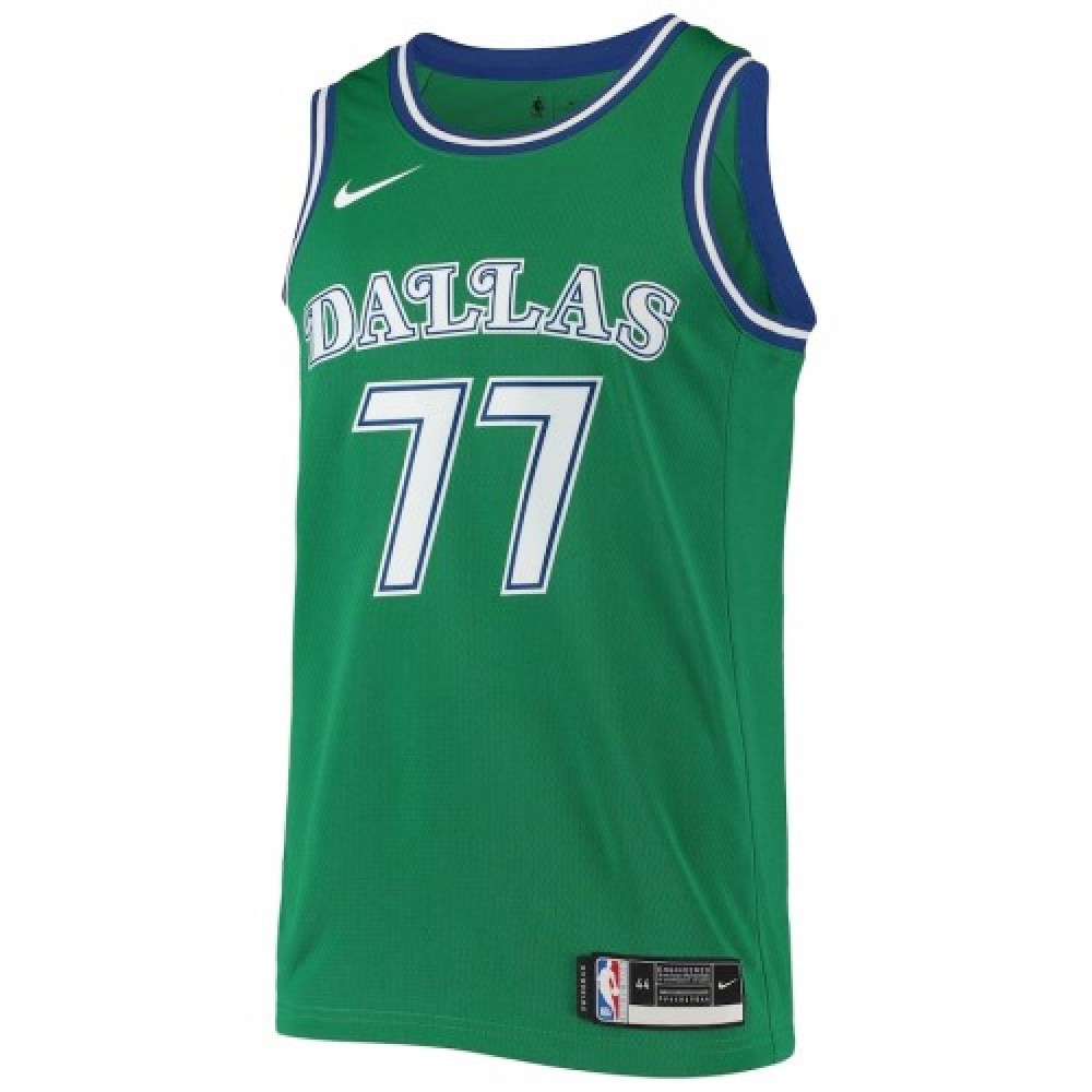 Men's Dallas Mavericks Luka Doncic #77 Green Hardwood Classics 2020/21 Jersey Classic Edition - view 2