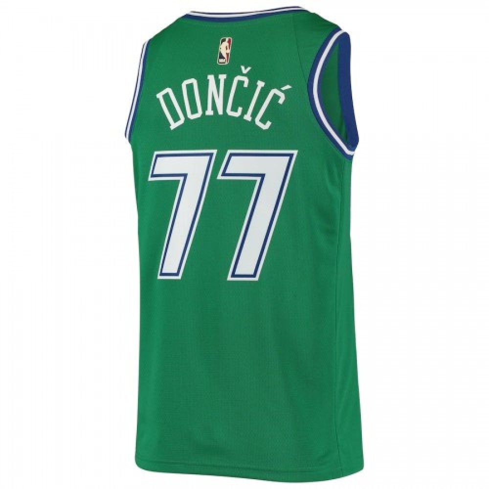 Men's Dallas Mavericks Luka Doncic #77 Green Hardwood Classics 2020/21 Jersey Classic Edition - view 3
