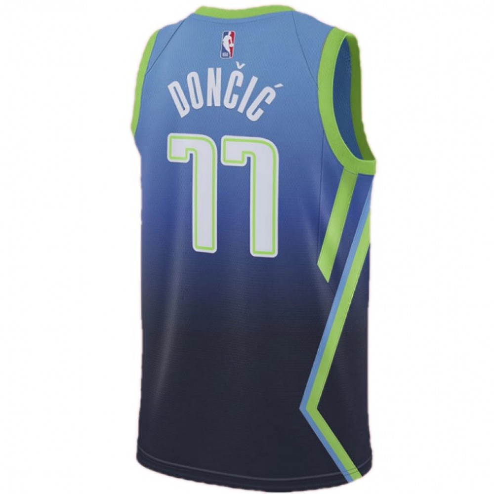 Men's Dallas Mavericks Luka Doncic #77 Blue 202021 Swingman Jersey City Edition - view 5