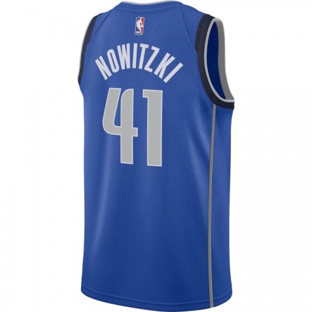 Men's Dallas Mavericks Dirk Nowitzki #41 Royal Swingman Jersey Icon Edition - view 3