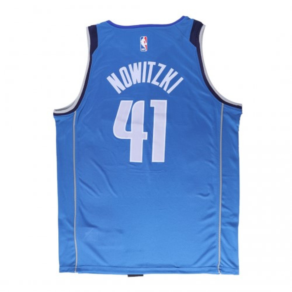 Men's Dallas Mavericks Dirk Nowitzki #41 Royal Swingman Jersey Icon Edition - view 5