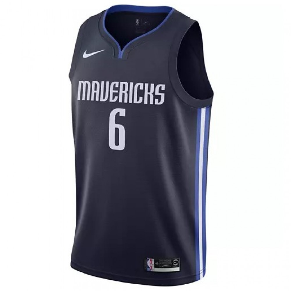 Men's Dallas Mavericks Kristaps Porzingis #6 Navy Finished Swingman Jersey Statement Edition - view 3