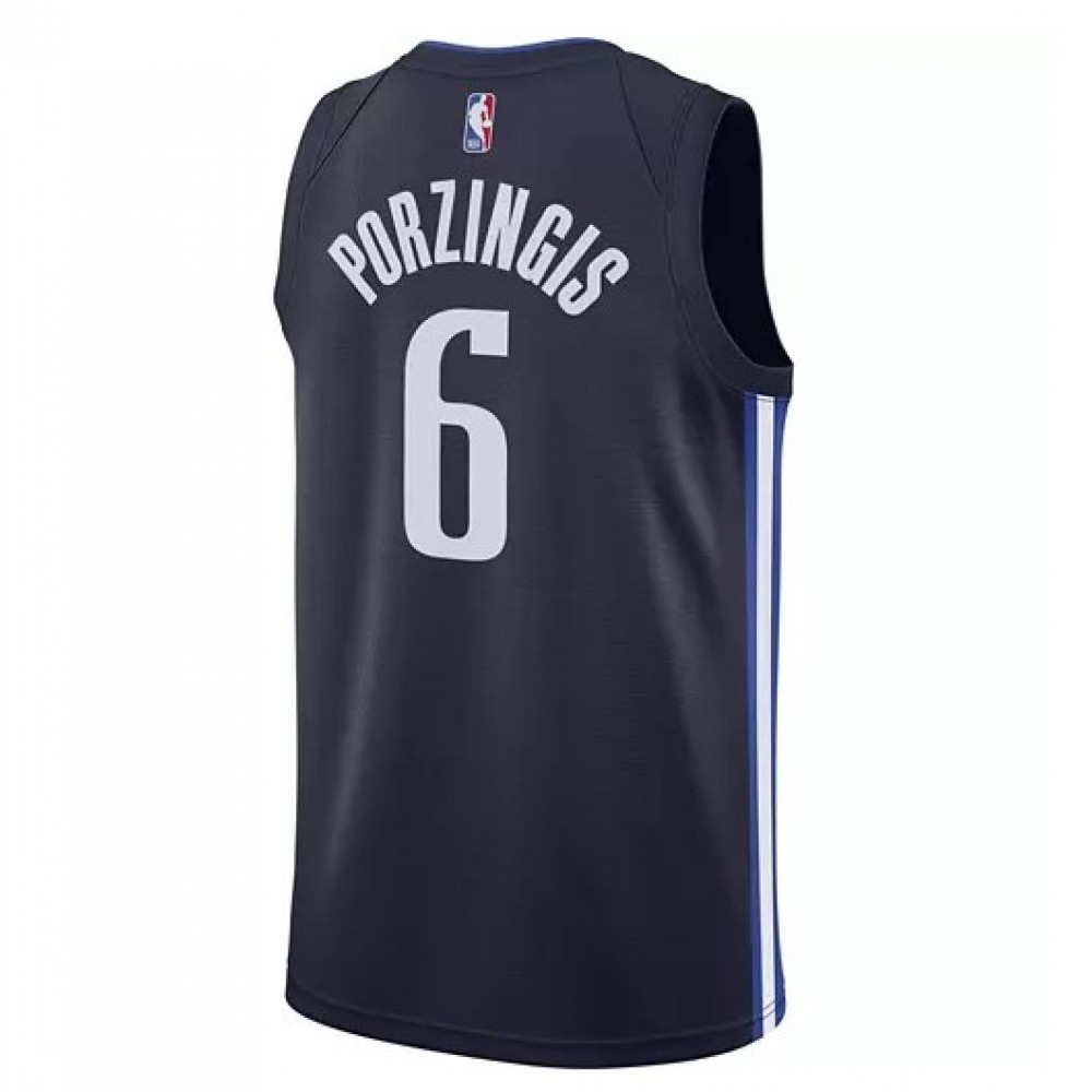 Men's Dallas Mavericks Kristaps Porzingis #6 Navy Finished Swingman Jersey Statement Edition - view 5