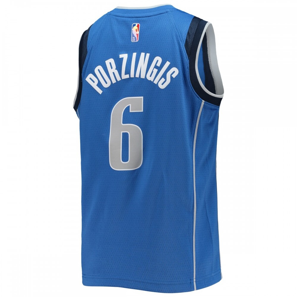 Kristaps Porzingis Dallas Mavericks Youth 2021/22 Diamond Swingman Jersey Icon Edition Blue - view 3