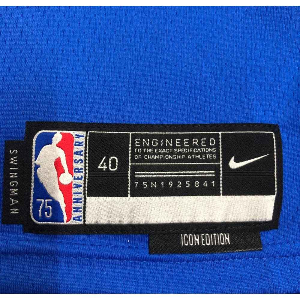 Men's Dallas Mavericks Luka Doncic #77 Blue 2021/22 Swingman Jersey Icon Edition - view 6