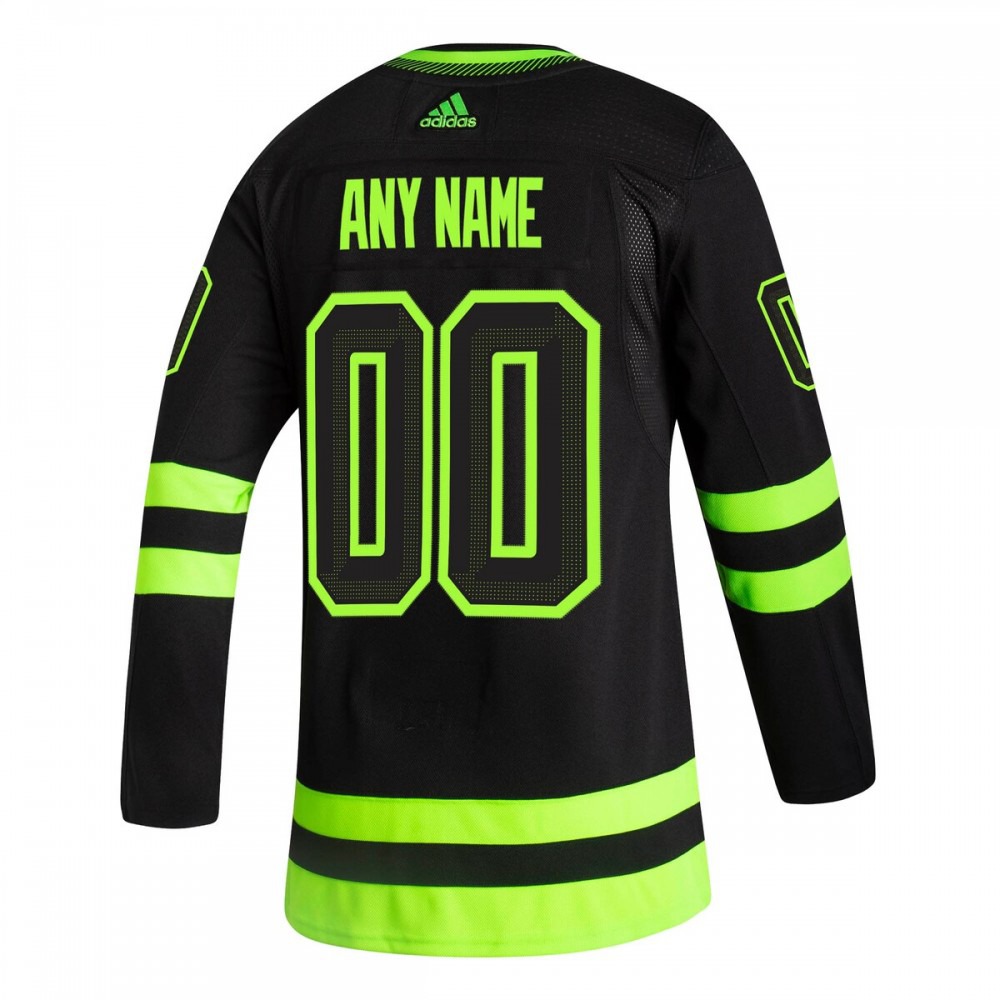 Dallas Stars 2020/21 Alternate Athletic Fit Custom Jersey Black - view 3