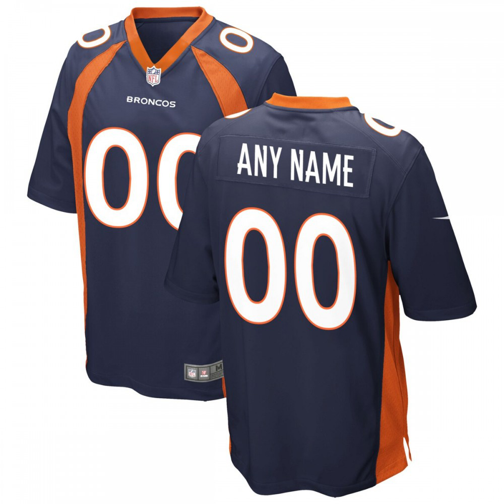Denver Broncos Alternate Custom Game Jersey Navy