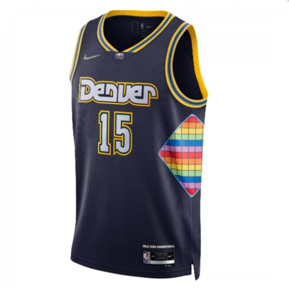 Men's Denver Nuggets Nikola Jokic #15 Navy 2021/22 Swingman NBA Jersey City Edition - view 2