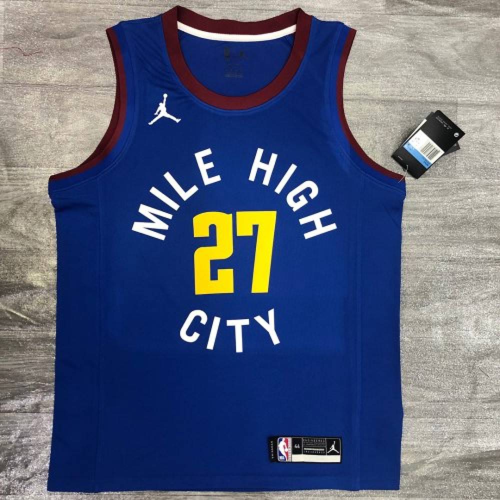 Men's Denver Nuggets Jamal Murray #27 Jordan Blue 2020/21 Swingman Jersey Statement Edition - view 2