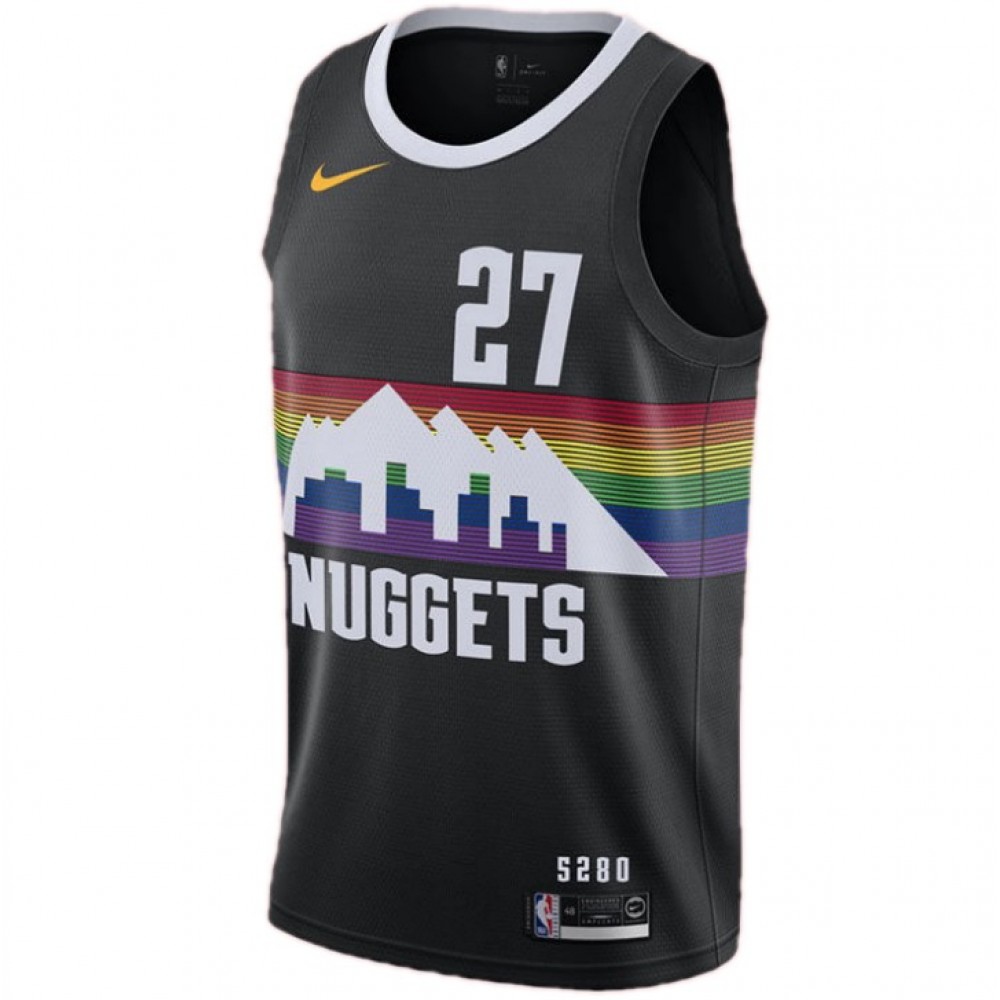 Men's Denver Nuggets Jamal Murray #27 Black Swingman Player Jersey – City Edition - view 4