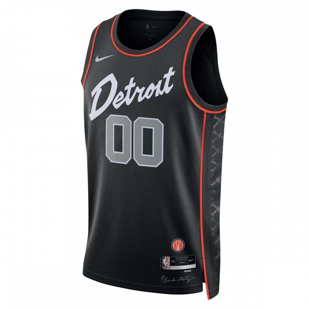 Detroit Pistons Unisex 2023/24 Custom Swingman Jersey Black City Edition - view 2