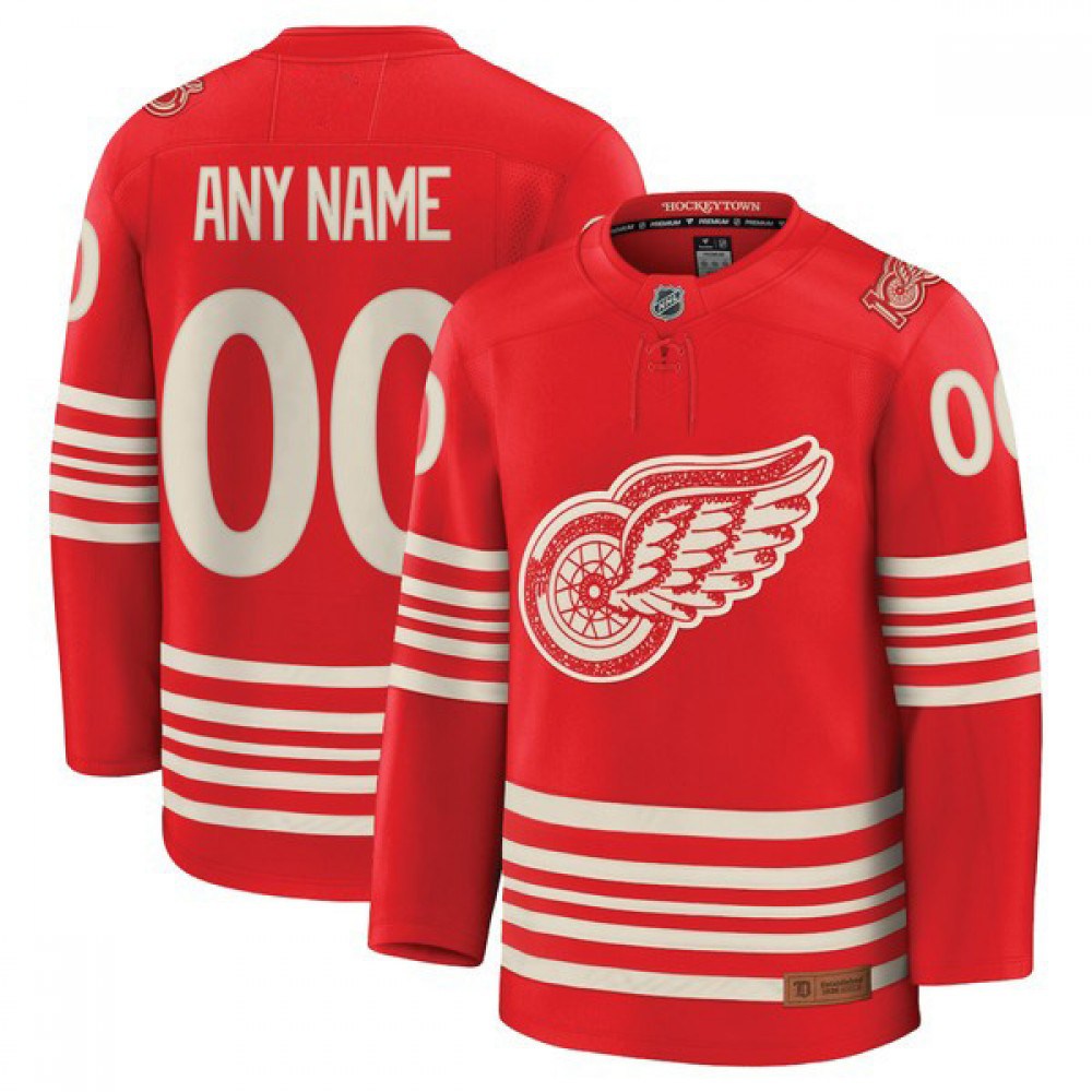 Detroit Red Wings Centennial Custom Premium Jersey Red
