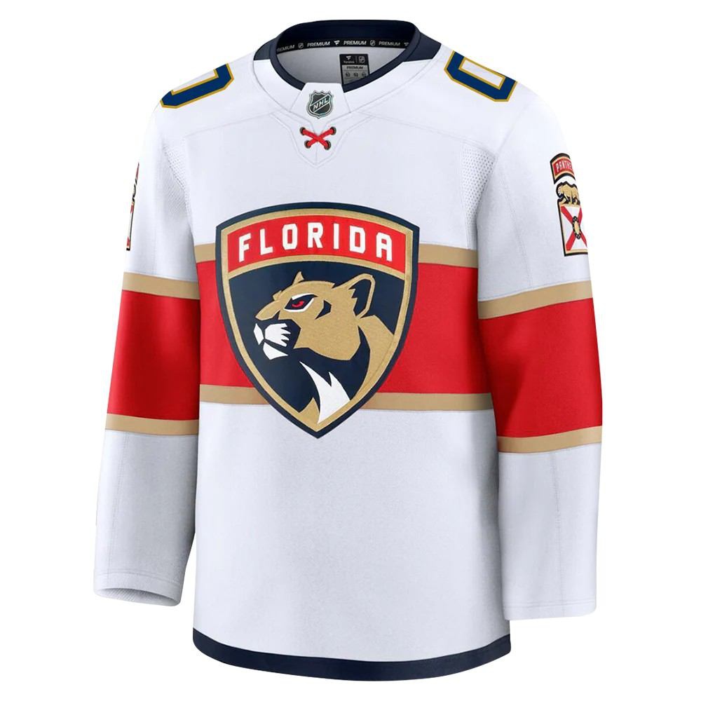 Florida Panthers Away Athletic Fit Custom Jersey White - view 2