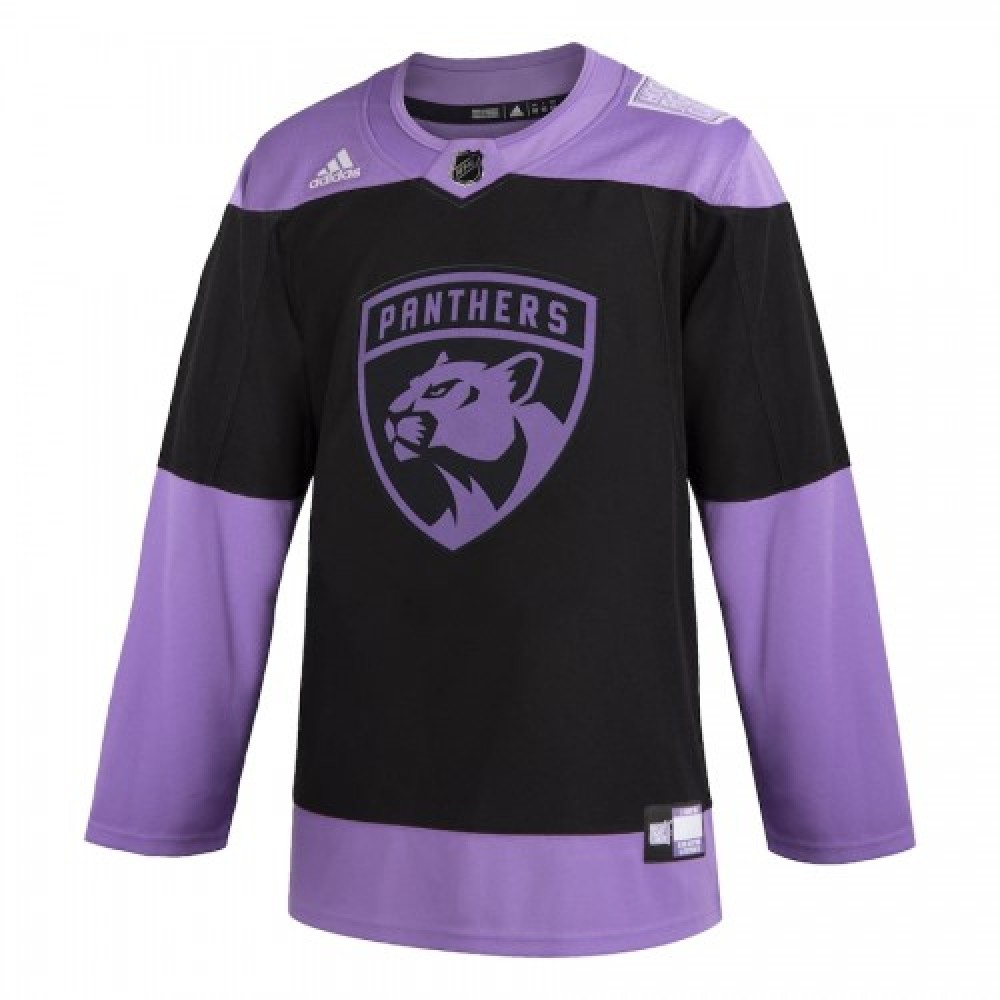 Men's Florida Panthers Black Hockey Fights Cancer Custom Practice Jersey - view 2