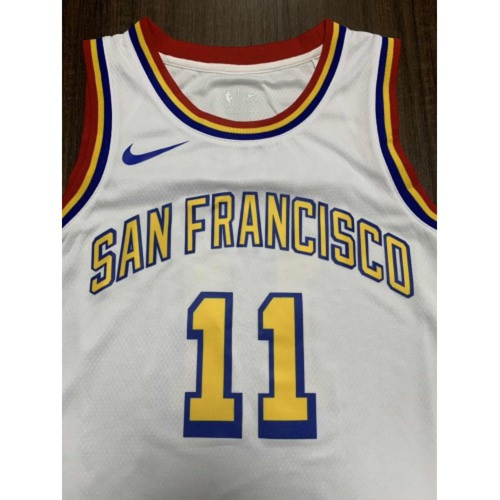 Men's Golden State Warriors Klay Thompson #11 White Classics Swingman Jersey Classic Edition - view 4