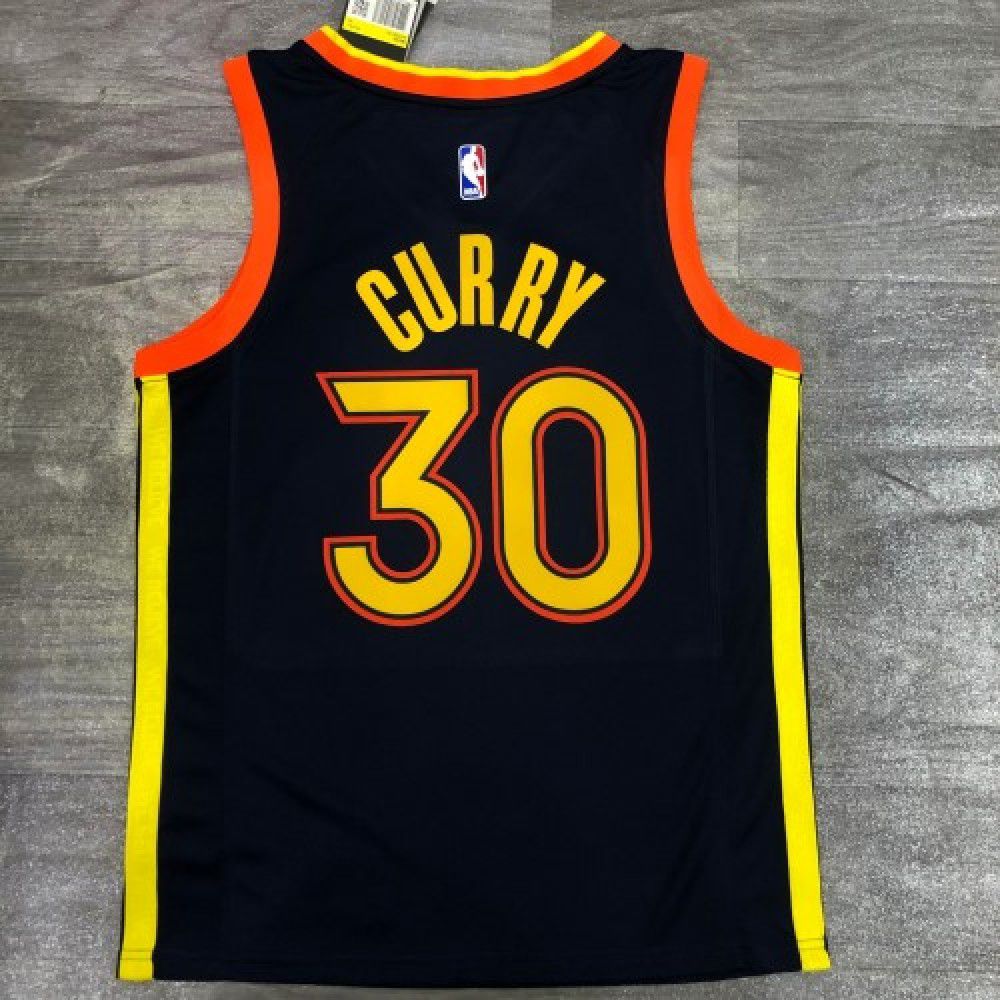 Men's Golden State Warriors Stephen Curry #30 Navy 2020/21 Swingman Jersey City Edition - view 4