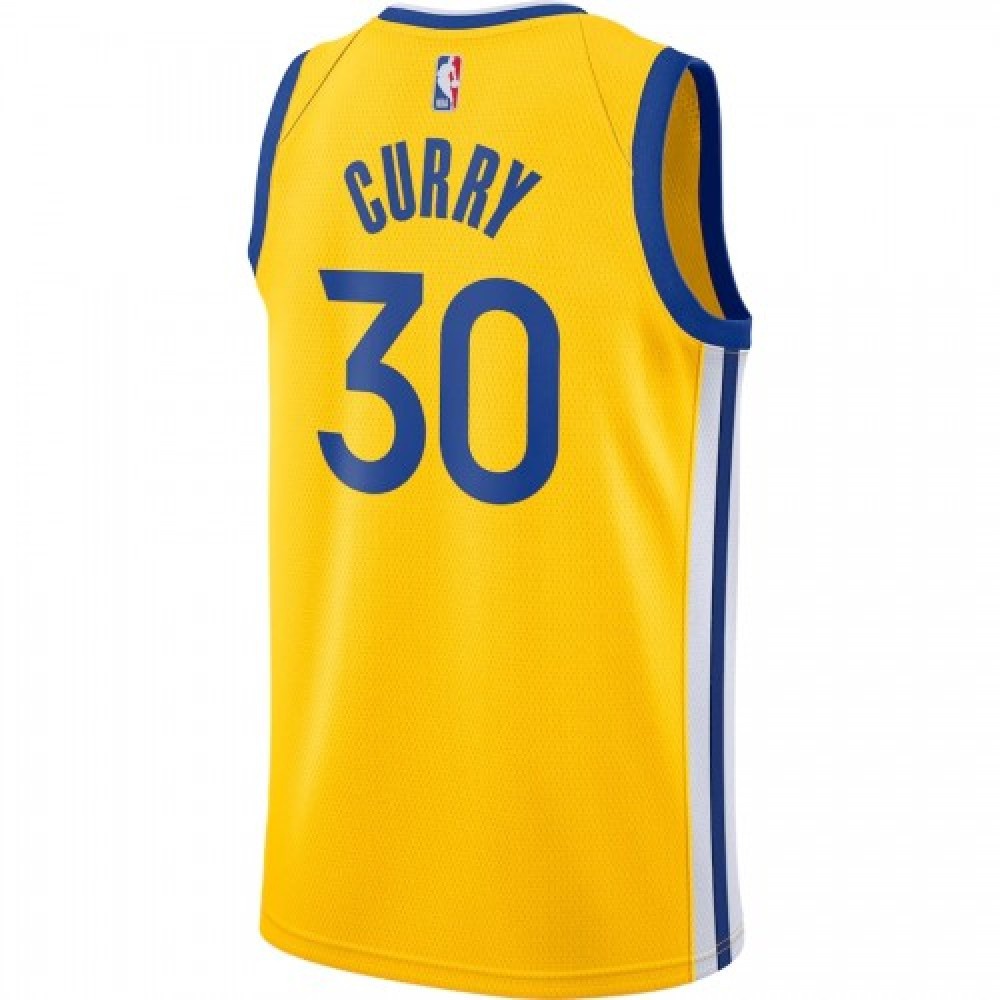 Men's Golden State Warriors Stephen Curry #30 Gold Finished Swingman Jersey Statement Edition - view 3