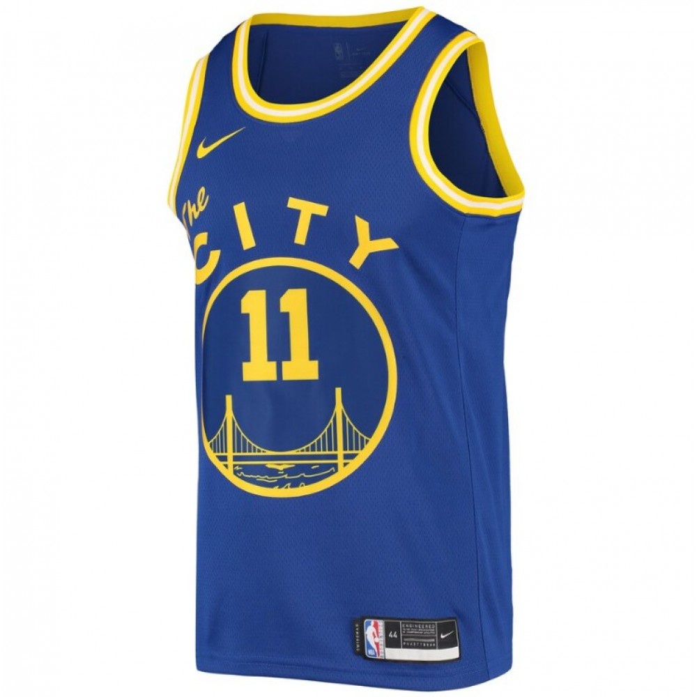 Men's Golden State Warriors Klay Thompson #11 Royal Hardwood Classics 2020/21 Swingman Jersey- Classic Edition - view 3