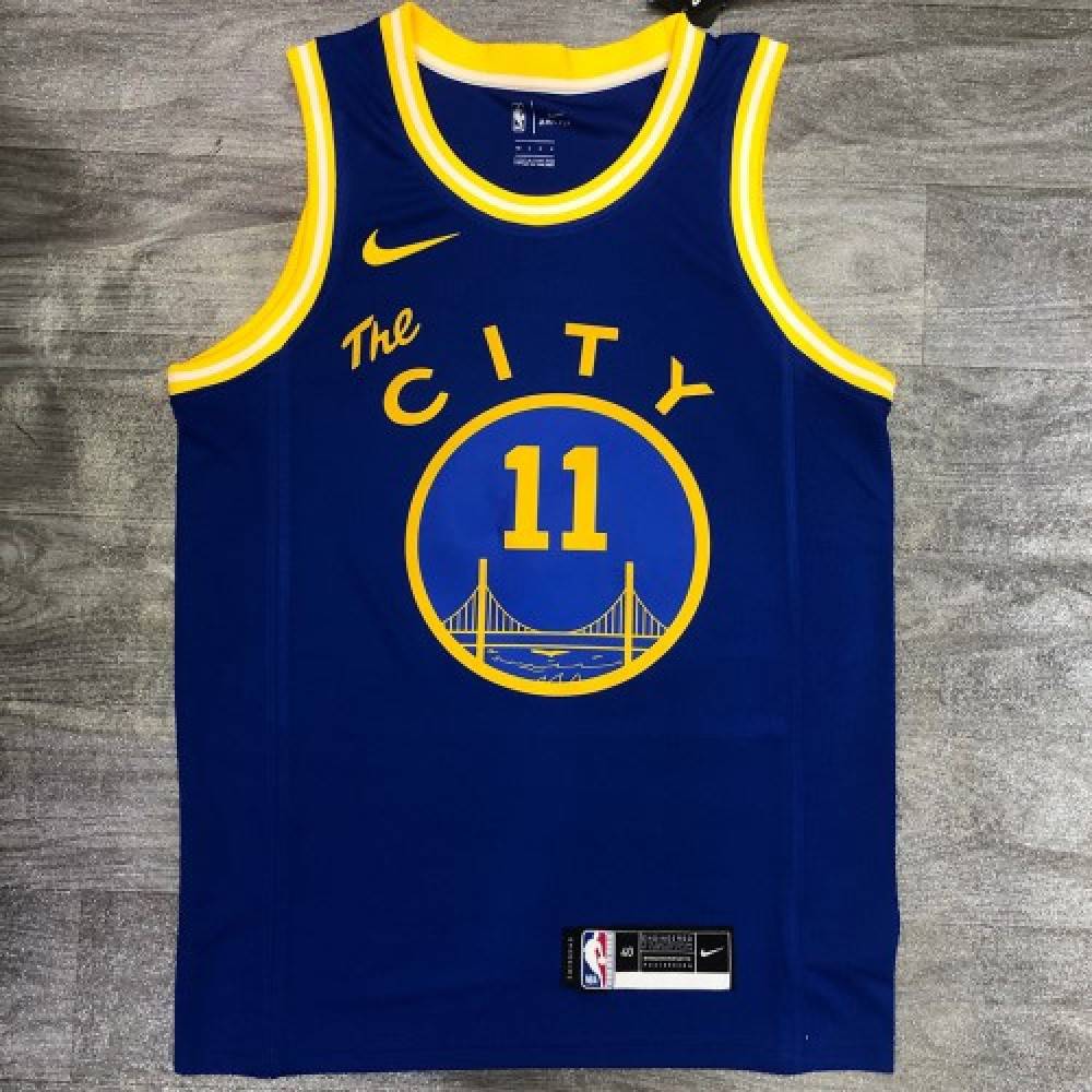 Men's Golden State Warriors Klay Thompson #11 Royal Hardwood Classics 2020/21 Swingman Jersey- Classic Edition - view 4
