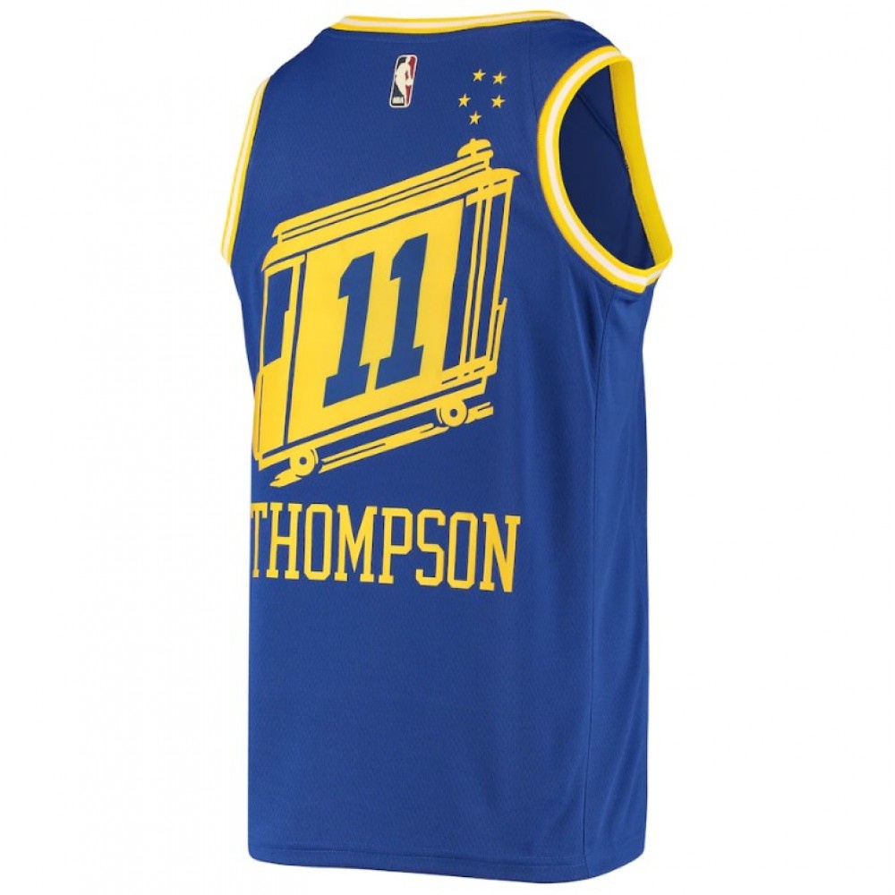 Men's Golden State Warriors Klay Thompson #11 Royal Hardwood Classics 2020/21 Swingman Jersey- Classic Edition - view 5