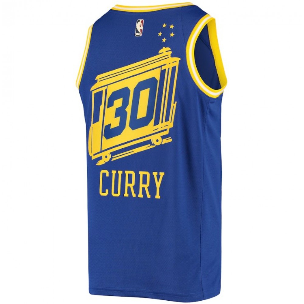 Men's Golden State Warriors Stephen Curry #30 Royal Hardwood Classics 2020/21 Swingman Jersey- Classic Edition - view 5