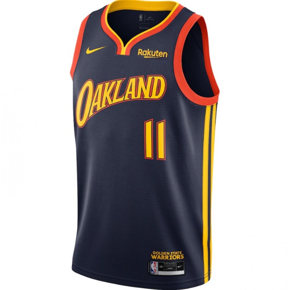 Men's Golden State Warriors Klay Thompson #11 Navy 2020/21 Swingman Jersey City Edition - view 5