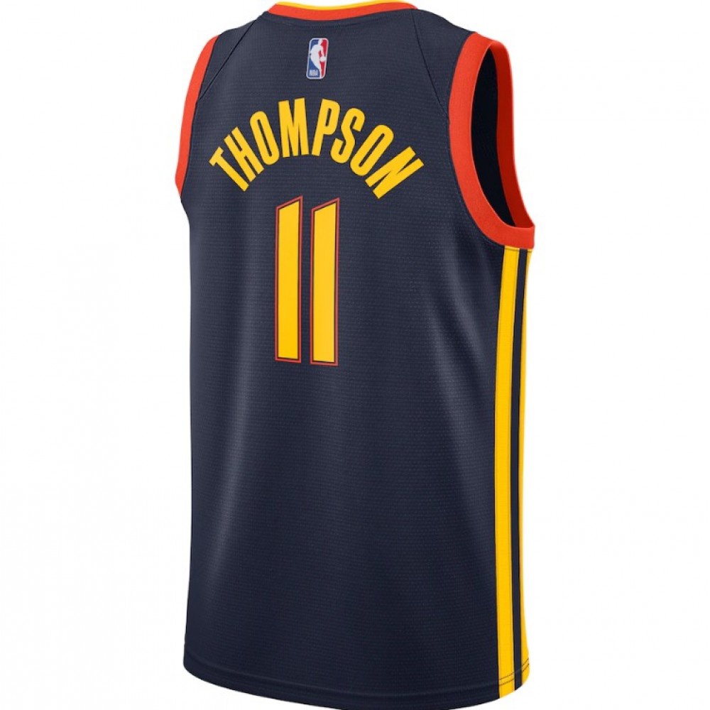 Men's Golden State Warriors Klay Thompson #11 Navy 2020/21 Swingman Jersey City Edition - view 6